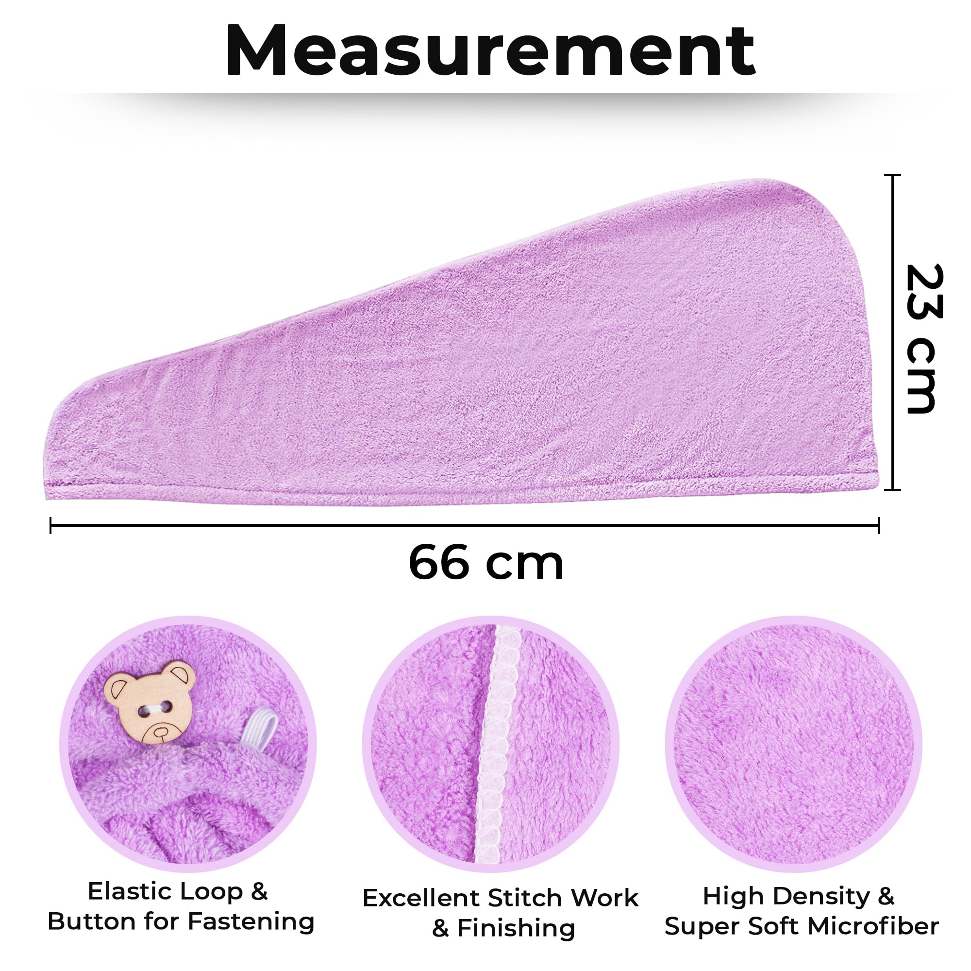 Story@Home Premium Hair Towel for Women - 400 GSM Ultra Soft Microfiber Quick Dry Hair Towel Wrap (Set of 2) | 26