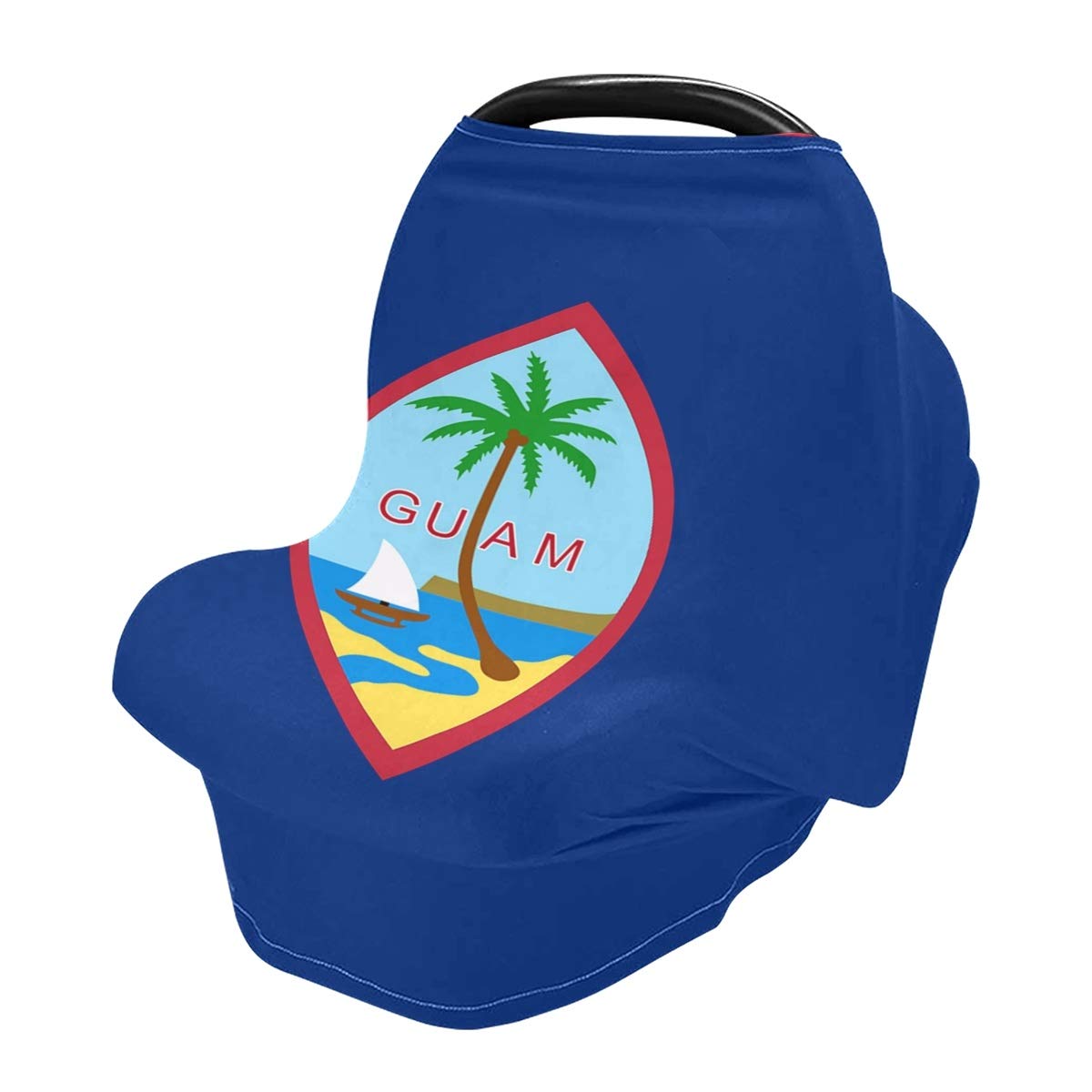 Guam Flag Nursing Cover - Breastfeeding Scarf & Baby Car Seat Canopy - Multi-Purpose Infant Stroller Cover for Girls and Boys - Perfect for Nursing, Shopping, and Outdoor Activities