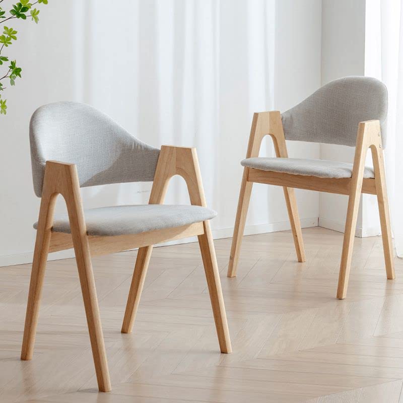 Modern Upholstered Dining Chair - 1 Piece Matte Finish Armchair with Natural Wood Legs for Kitchen, Dining Room, Cafe & Milk Tea Shop - Green & Wood Tone (Home & Commercial Use)