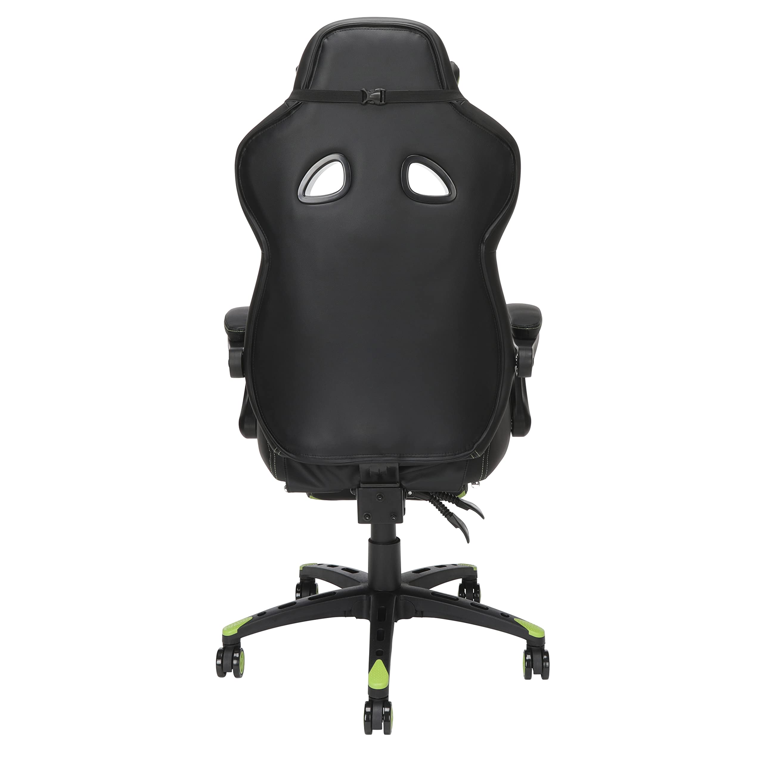 RESPAWN 110 Ergonomic Gaming Chair with Footrest Recliner - Racing Style High Back Office Chair for PC & Desk - 360° Swivel, Adjustable Lumbar Support & Headrest - Padded Armrests - Green (2021 Model) - Perfect for Gaming, Streaming & Home Office Workspace