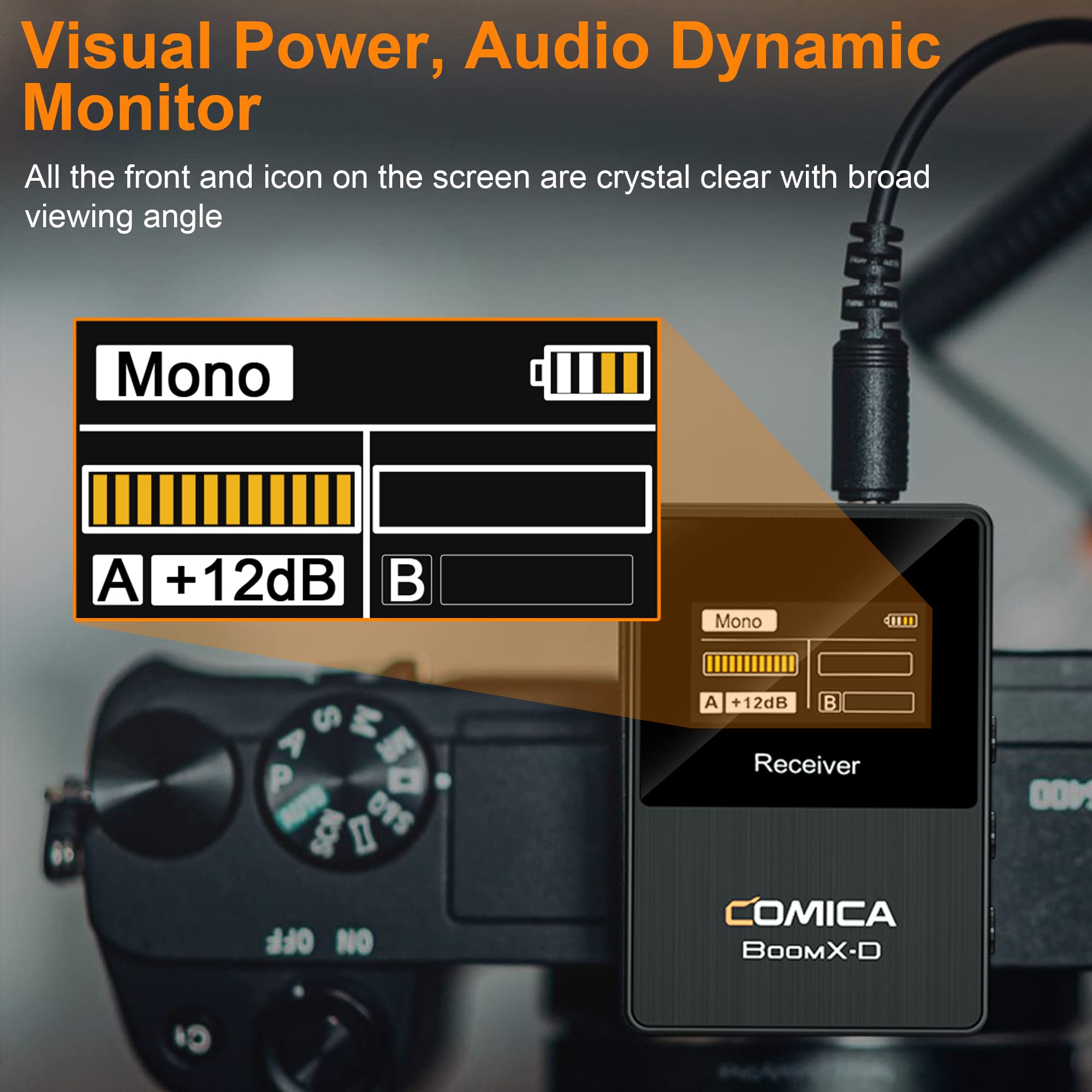 COMICA BoomX-D1 Wireless Lavalier Microphone System - Noise Cancelling Lapel Mic for Camera, Smartphone, Laptop with Low Latency & Real-Time Monitoring | Ideal for Vlogging, Interviews, Live Streaming & Content Creation