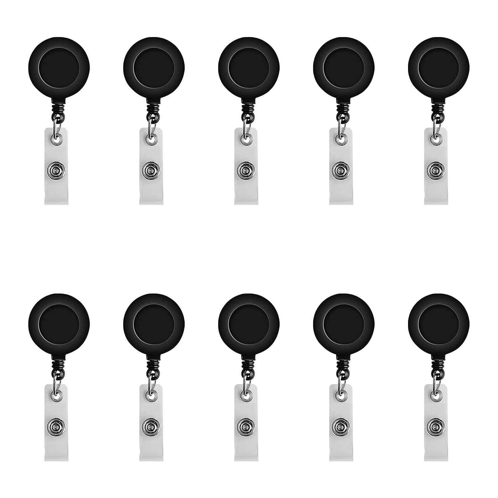10-Pack Retractable Badge Holder with ID Card Reel - 10 Color Options for Nurses, Teachers & Office Professionals