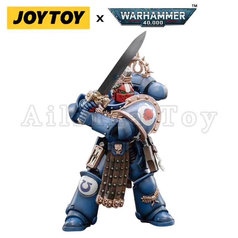 1/18 JOYTOY Warhammer 40K Ultramarines Veteran Sergeant Icastus Action Figure - Collectible Miniature for Tabletop Gaming & Display