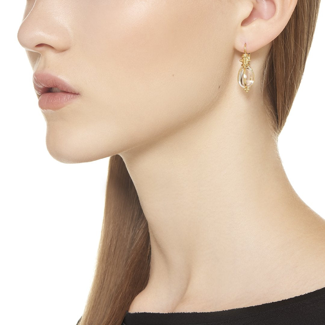 Temple St. Clair Classic Amulet Earrings - Gold Plated Dangle Earrings for Women, Vintage Inspired Jewelry Gift - Perfect for Weddings, Parties & Everyday Elegance