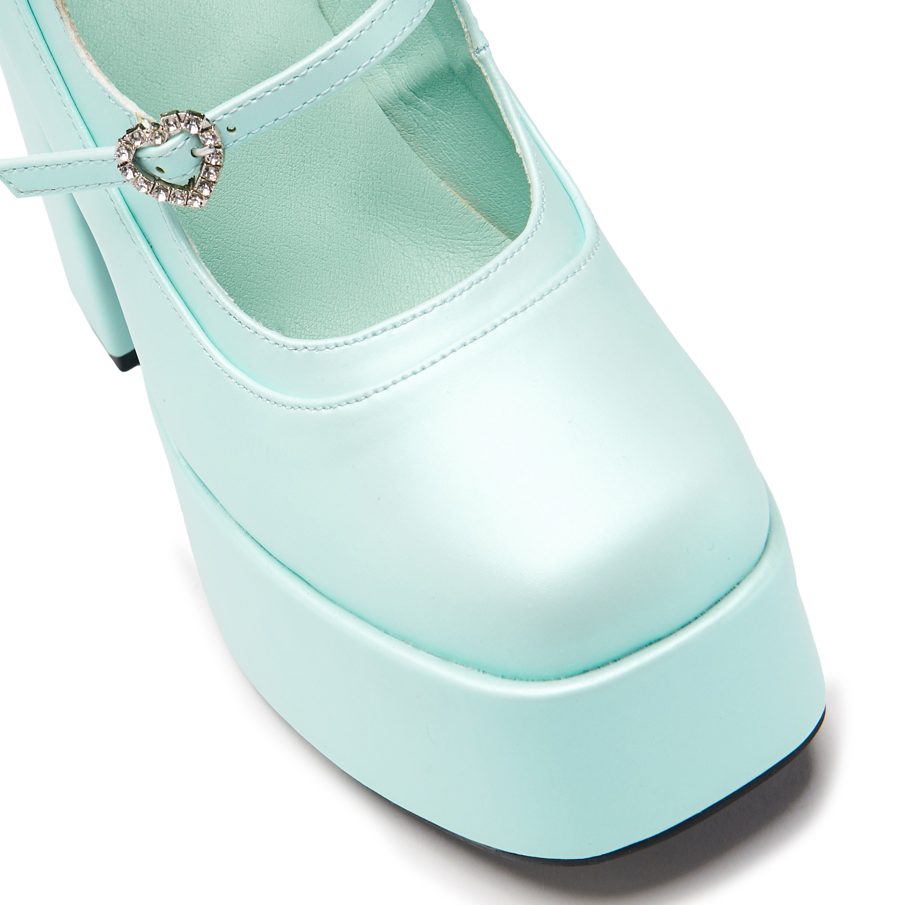 Pearl Dewdrop Platform Heels for Women - Blue Chunky High Heels | Perfect for Parties, Weddings & Evening Events