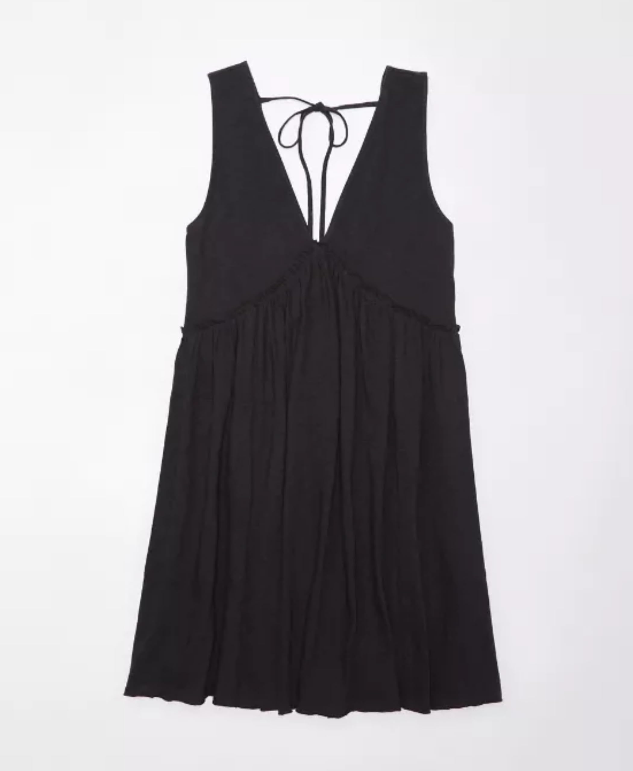 Women's Casual Sleeveless Mini Dress - Loose Fit V Neck Backless Pleated Short Tank Sundress with Pockets (Black, XL) | Perfect for Summer Outings, Beach Vacations & Casual Wear