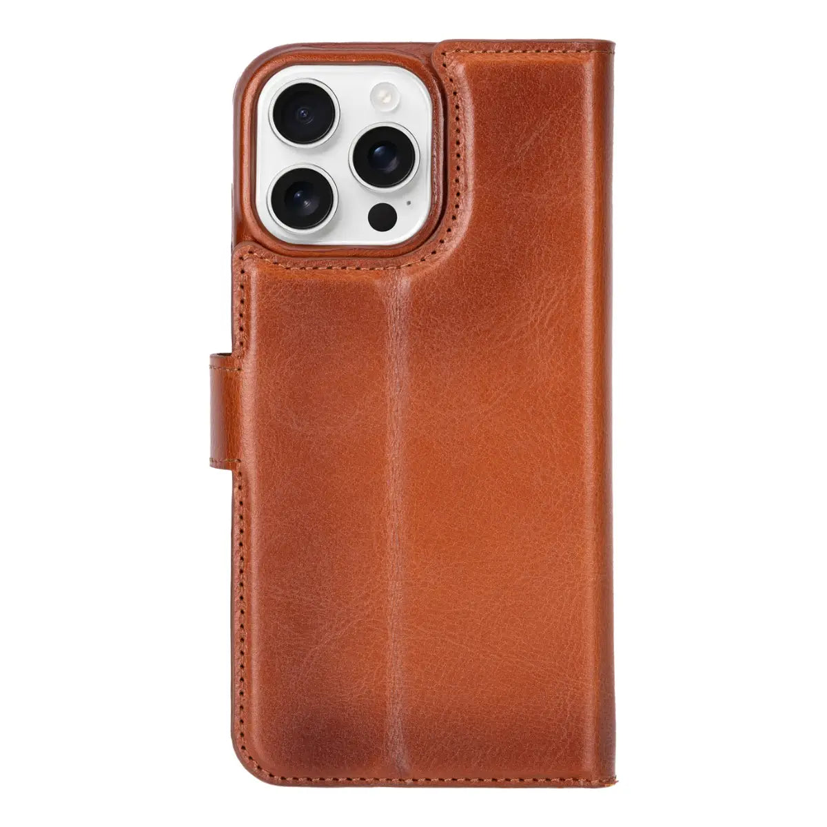 Premium Burnished Tan Leather iPhone 16 Pro Max Wallet Case - Slim Protective Cover with Card Slots | Perfect for Business Travel & Everyday Use