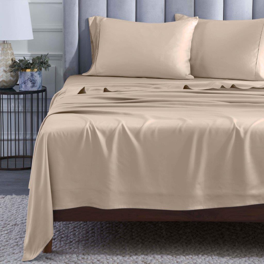 Premium 400 Thread Count Modal Bed Sheet Set from Beechwood - Deep Pocket Fitted Sheets for Queen/King Size Beds - Ultra Soft & Breathable for All-Season Comfort