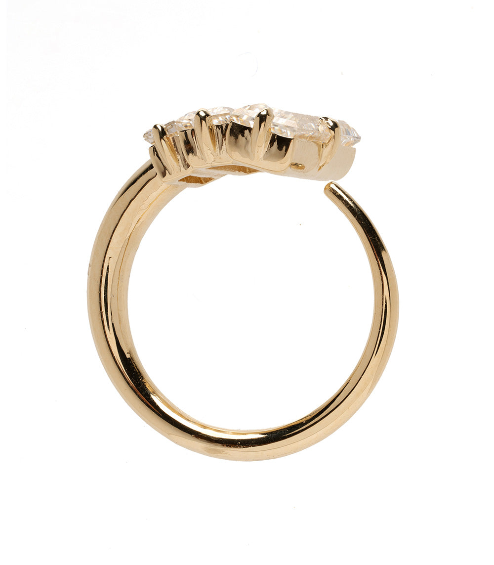 Simone Three Stone Baguette Diamond Engagement Ring - Elegant Wedding Band for Proposal, Anniversary & Special Occasions
