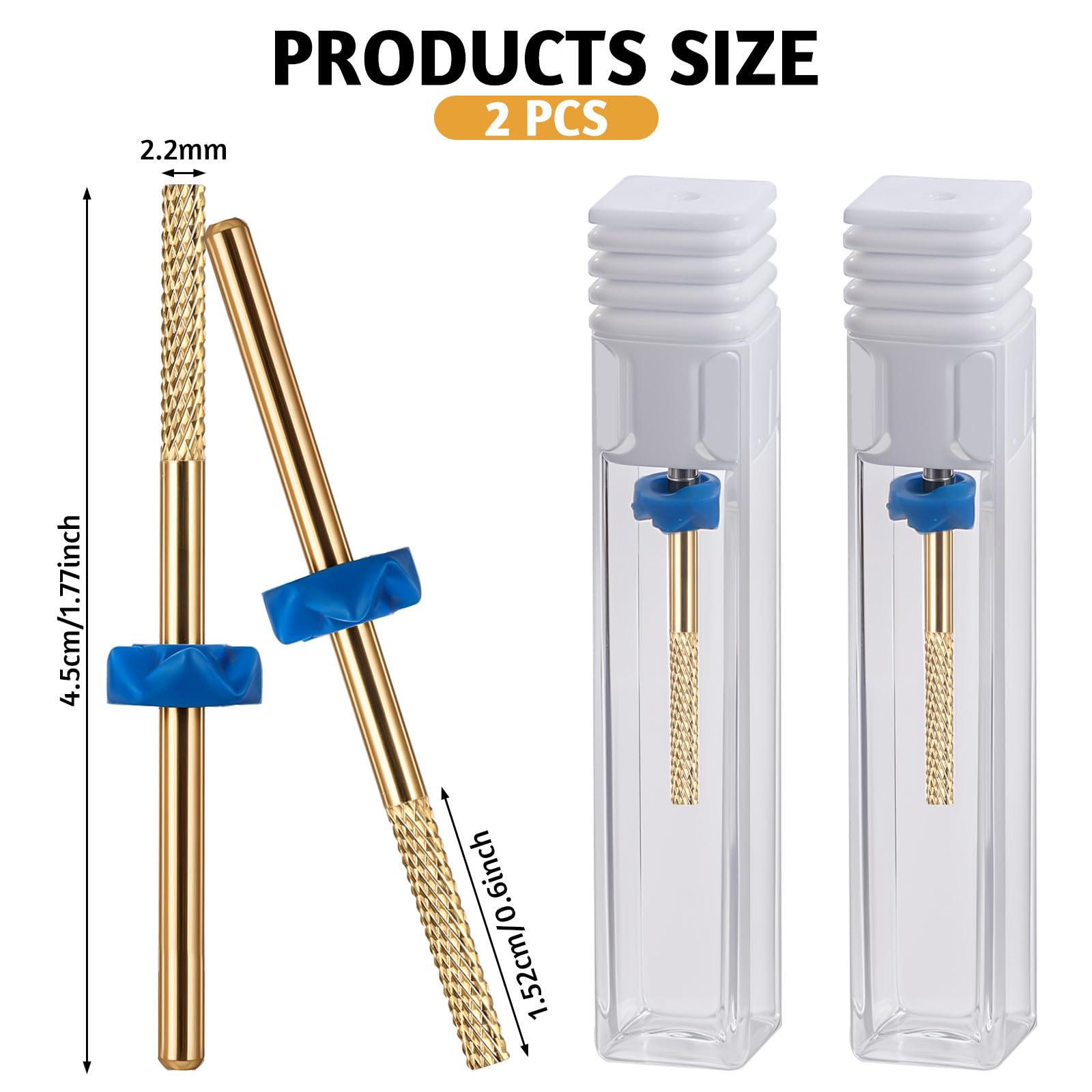 2 Pcs Professional Carbide Nail Drill Bits Set - Nail Buffer, Cuticle Remover & Nail Prep File for Electric Nail Drill | Perfect for Manicure, Pedicure & Nail Salon Use