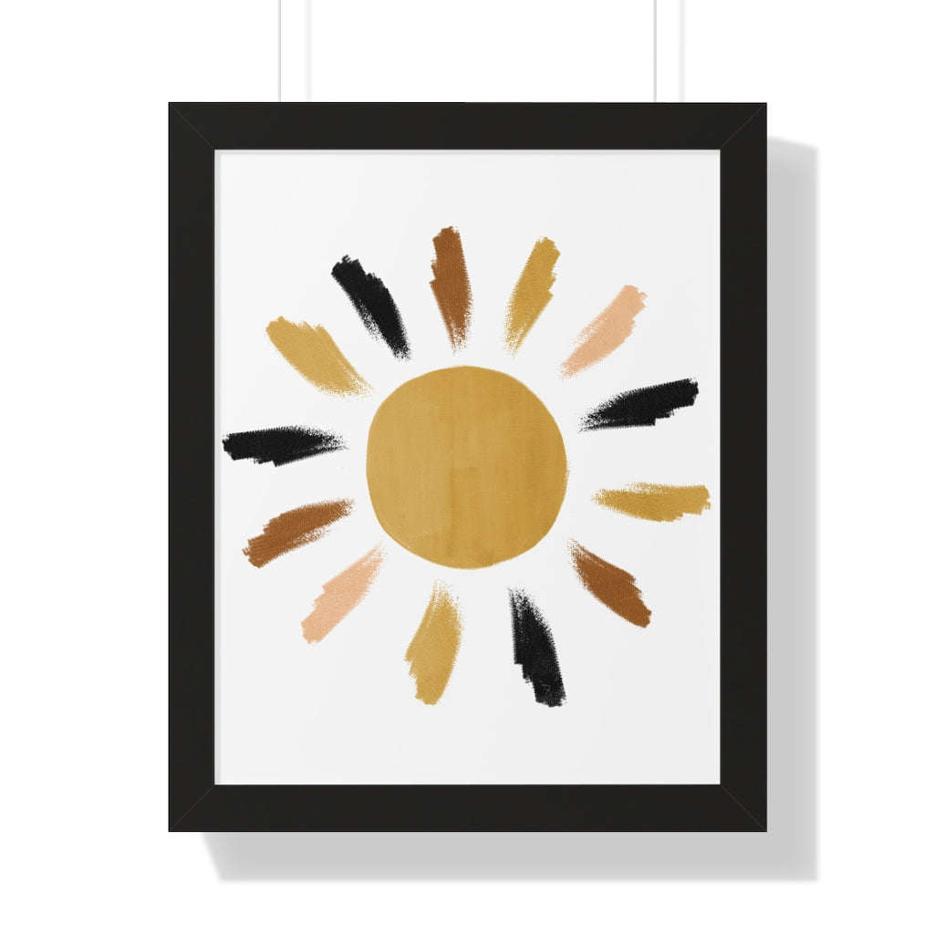 Modern Sunshine Framed Vertical Poster - Wall Art Decor for Living Room, Bedroom & Office - Perfect for Home & Office Decoration