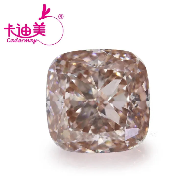 CADERMAY Cushion Cut 1.813CT VVS1 Clarity Fancy Brownish Pink CVD Lab Grown Diamond Loose Stone for Jewelry Making - Engagement Rings, Necklaces & Custom Jewelry Designs