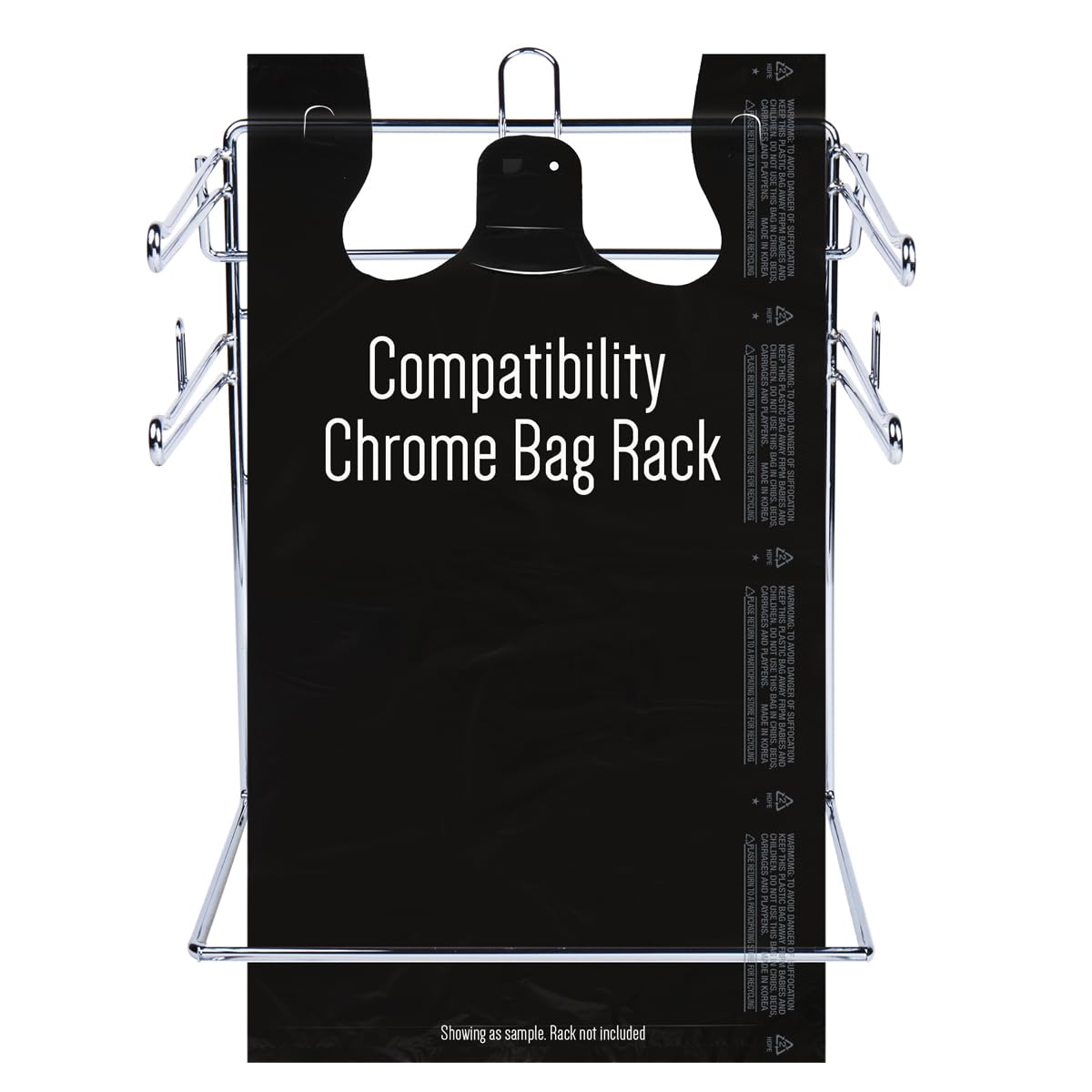 400 Count Large Black Embossed T-Shirt Bags 12x7x22 Inches - 17 Micron Heavy Duty Plastic Grocery Bags with Handles for Retail, Bulk Shopping & Storage