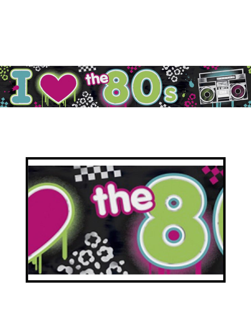 Vintage 80s Foil Banner - Retro Party Decorations for 80s Theme Parties, Home Decor & Wall Art - Perfect for Birthday Celebrations, Graduations & Nostalgic Events