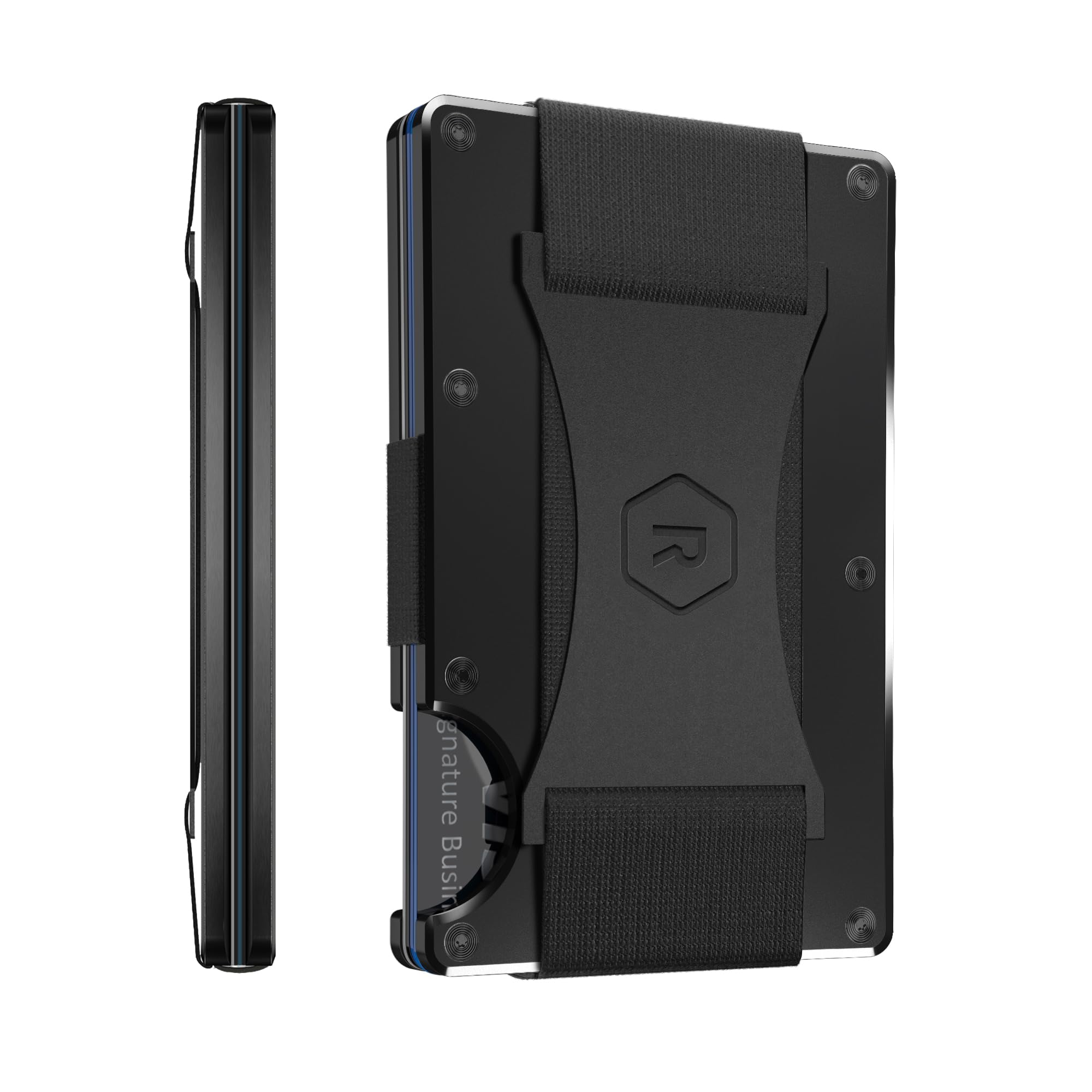 Ridge Wallets for Men - Slim Minimalist RFID Blocking Front Pocket Wallet with Card Holder (Royal Black) - Perfect for Everyday Carry, Travel & Business Use