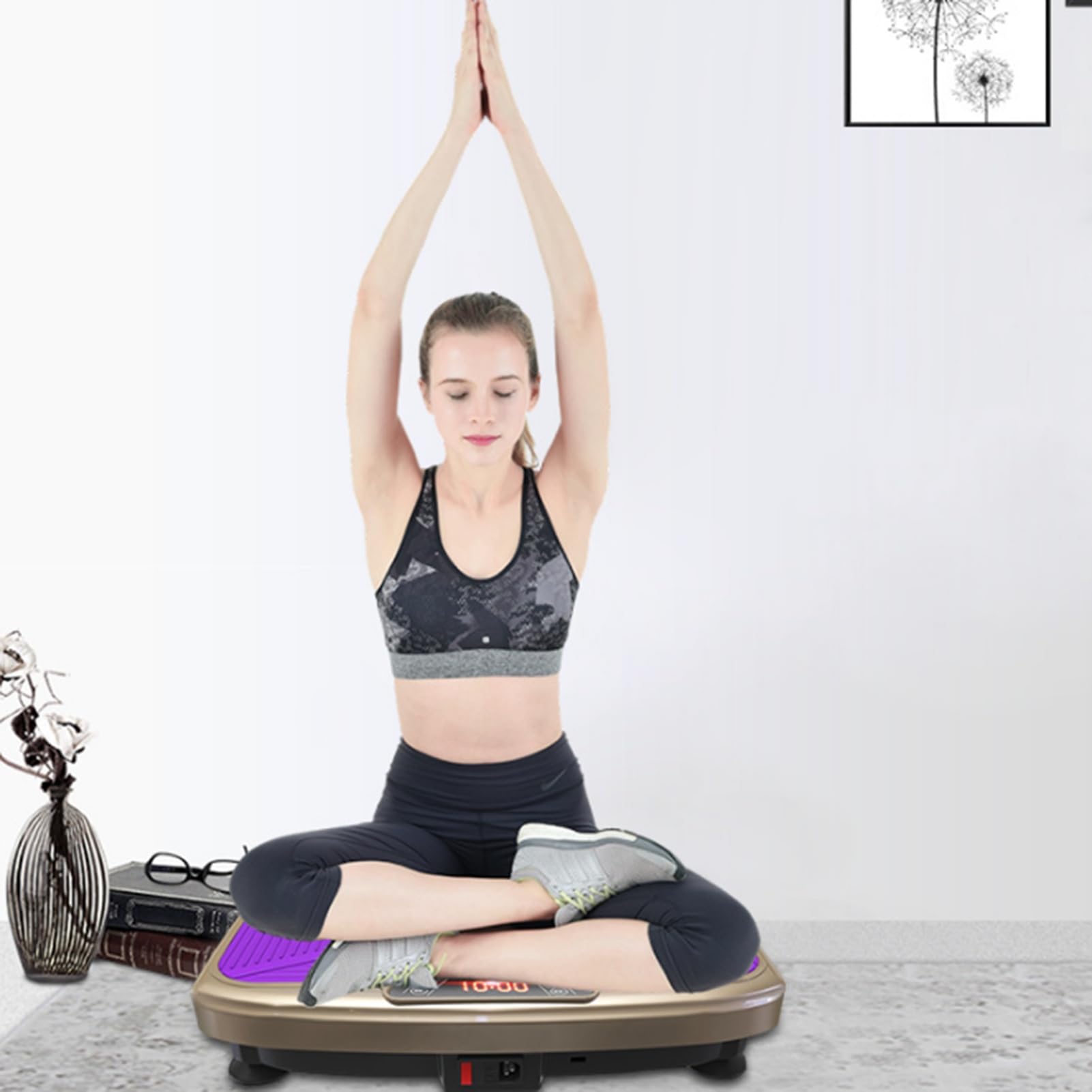 4D Vibration Plate Exercise Machine with Powerful Motors & Resistance Bands - Full Body Workout Platform for Weight Loss, Home Gym Training | Ideal for Toning, Circulation & Recovery After Workouts