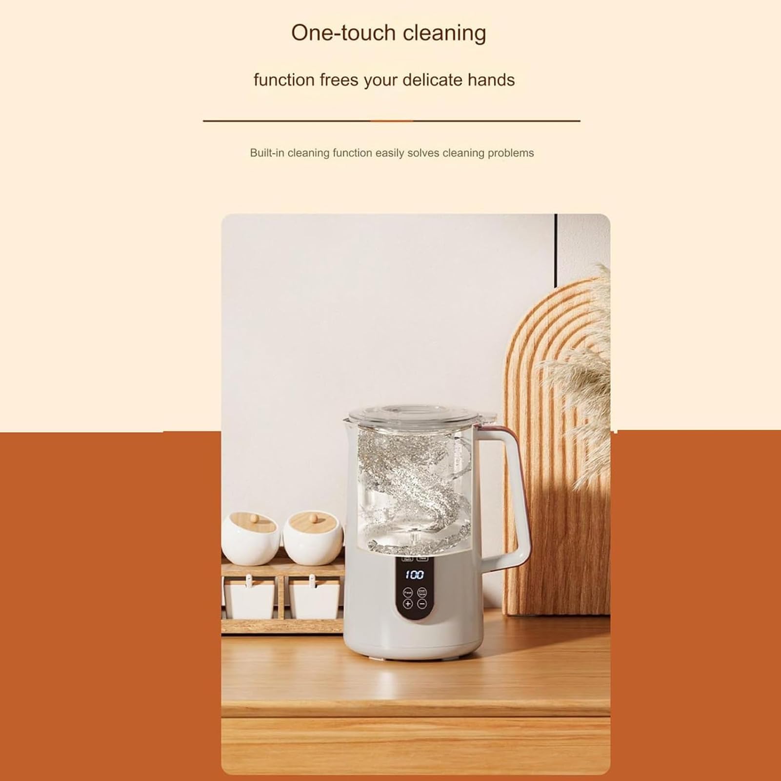 Smart Touch Nut Milk Maker with 10 Stainless Steel Blades - 110V US Plug Soy Milk Machine for Home Kitchen - Perfect for Almond Milk, Oat Milk & Healthy Plant-Based Drinks