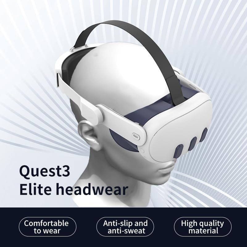 Meta Oculus Quest 3 Head Strap - Adjustable Elite Strap for Enhanced VR Comfort & Support | Perfect for Gaming, Fitness, and Virtual Reality Experiences