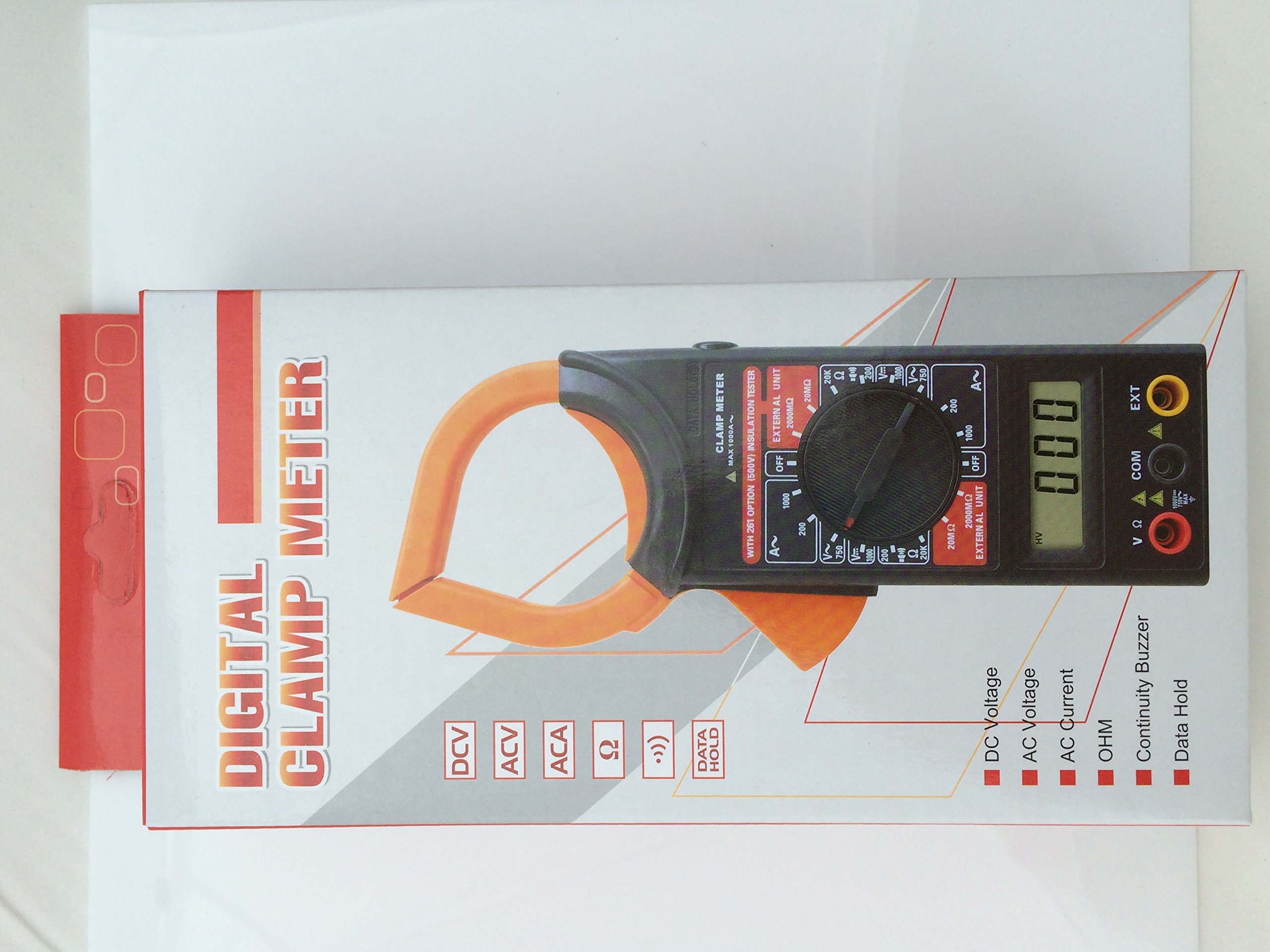 DT266 Digital Clamp Meter - AC/DC Current Voltage Resistance Multimeter with Temperature Measurement | Perfect for Electricians, HVAC Technicians & DIY Home Electrical Testing