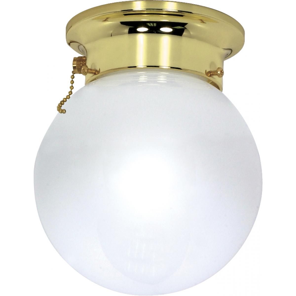 6 Inch Semi Flush Mount Ceiling Light Fixture - 120V Polished Brass Finish for Bedroom, Hallway & Entryway Lighting