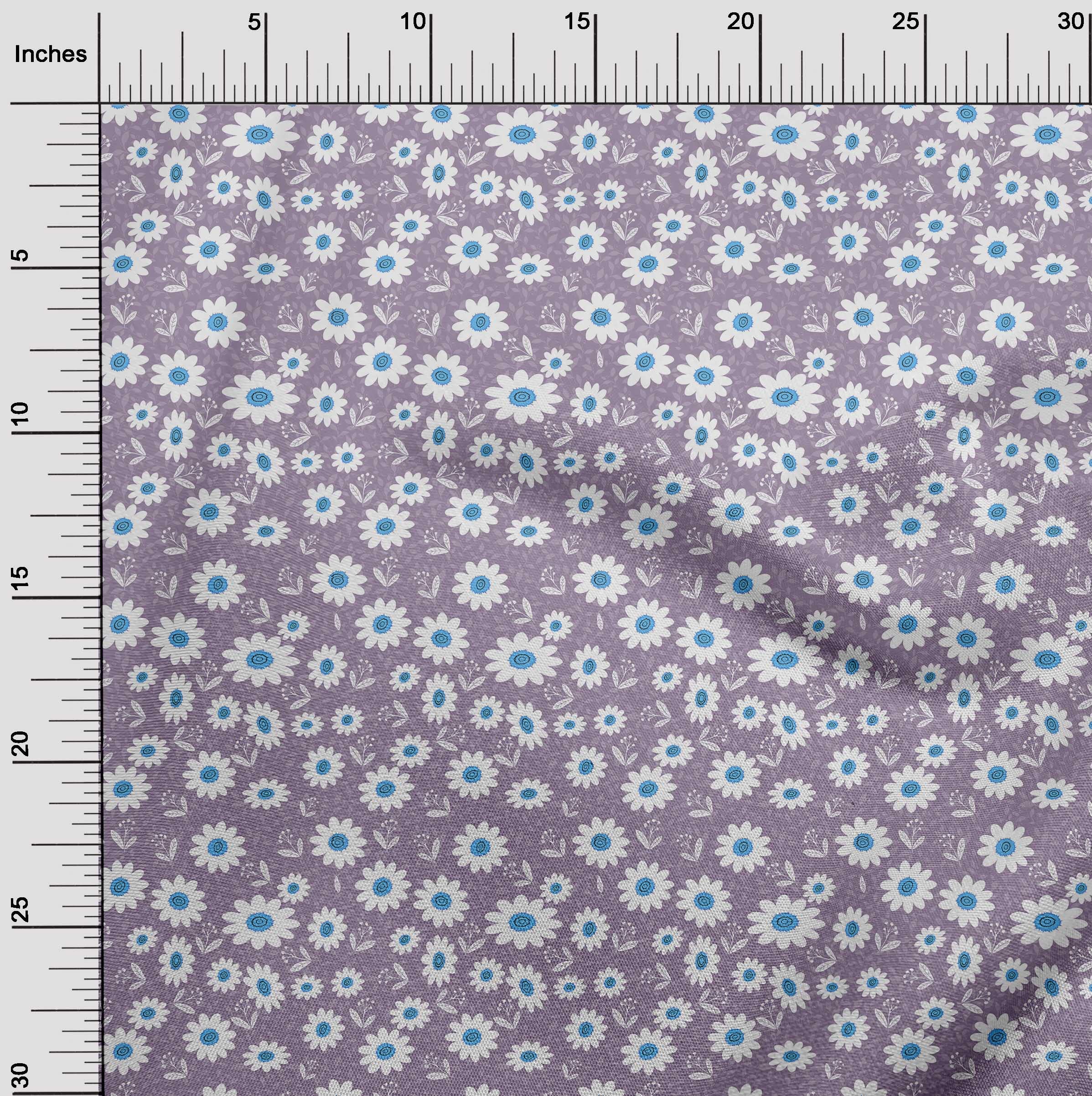 oneOone Cotton Flex Amethyst Fabric for Kids - 40 Inch Wide Floral Printed DIY Sewing Material by The Yard | Perfect for Children's Clothing, Quilting & Craft Projects