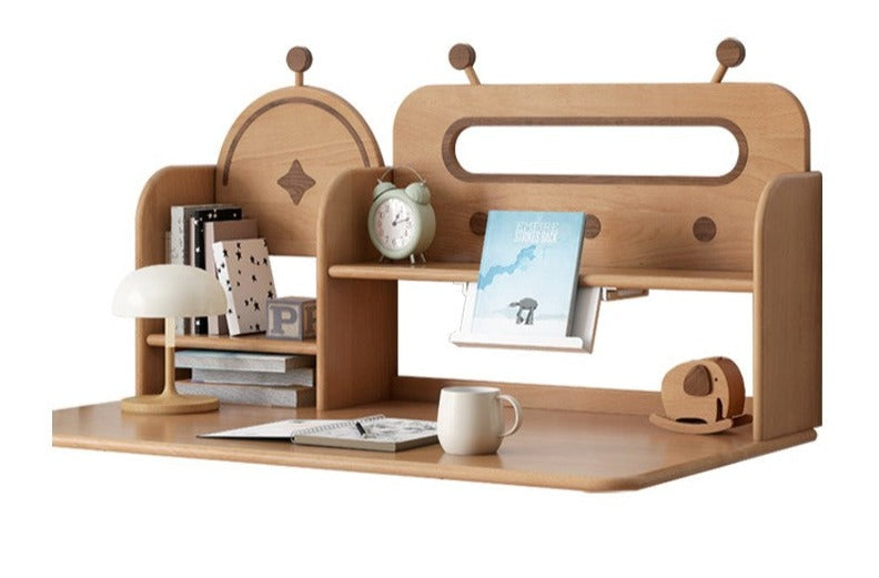 Premium Oak & Beech Solid Wood Multi-Layer Desktop Shelf - Sturdy & Stylish Organizer for Home Office, Study, or Workspace - Perfect for Books, Plants, and Office Supplies