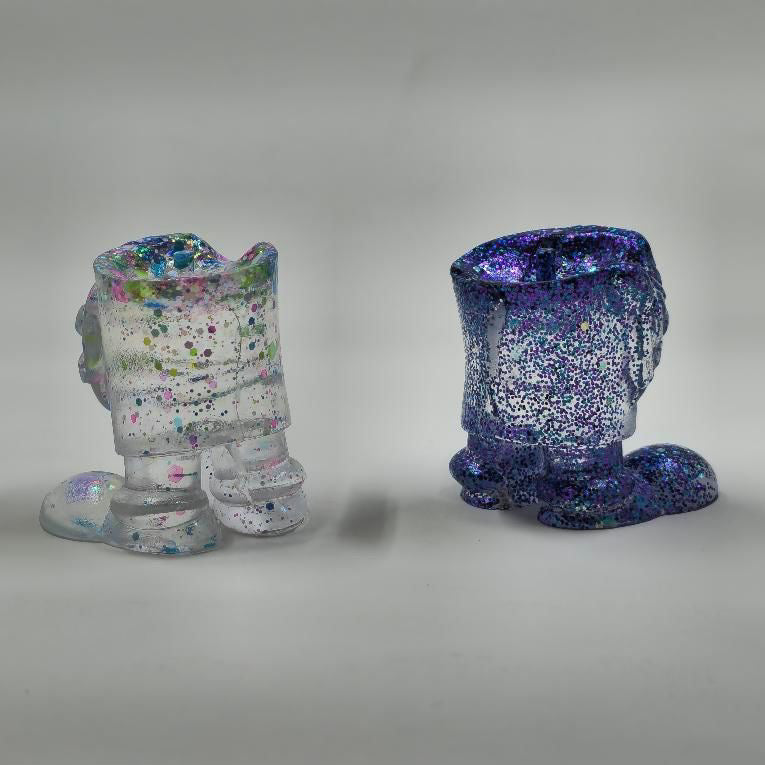 Clear Acrylic Paperweight with Decorative Items Inside - Larry by Dillon Gregory - Perfect for Office Desk Decor and Gift Ideas
