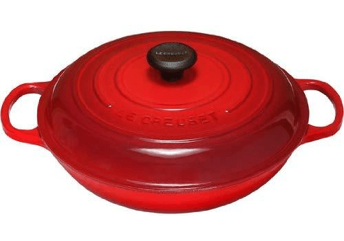 Le Creuset 2.25 Quart Enameled Cast Iron Braiser - Round Dutch Oven with Lid for Slow Cooking, Baking & Searing - Perfect for Stovetop, Oven & Table Serving (Cherry Red)