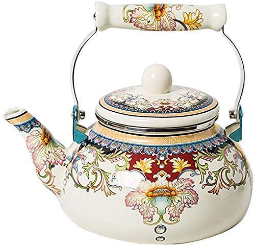 2.4L Enamel Tea Kettle - High Capacity Stovetop Pot for Gas & Induction Cookers - Perfect for Brewing Tea, Coffee, and Soups - Durable Thick Enamel Coating - Ideal for Home, Camping & Outdoor Use