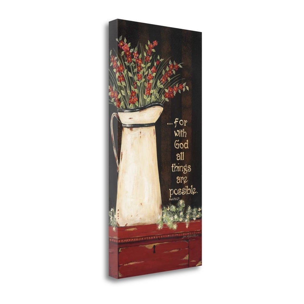 All Things Are Possible Inspirational Wall Art by Jo Moulton - Gallery Wrapped Canvas Giclee Print for Home, Office & Gift Decor