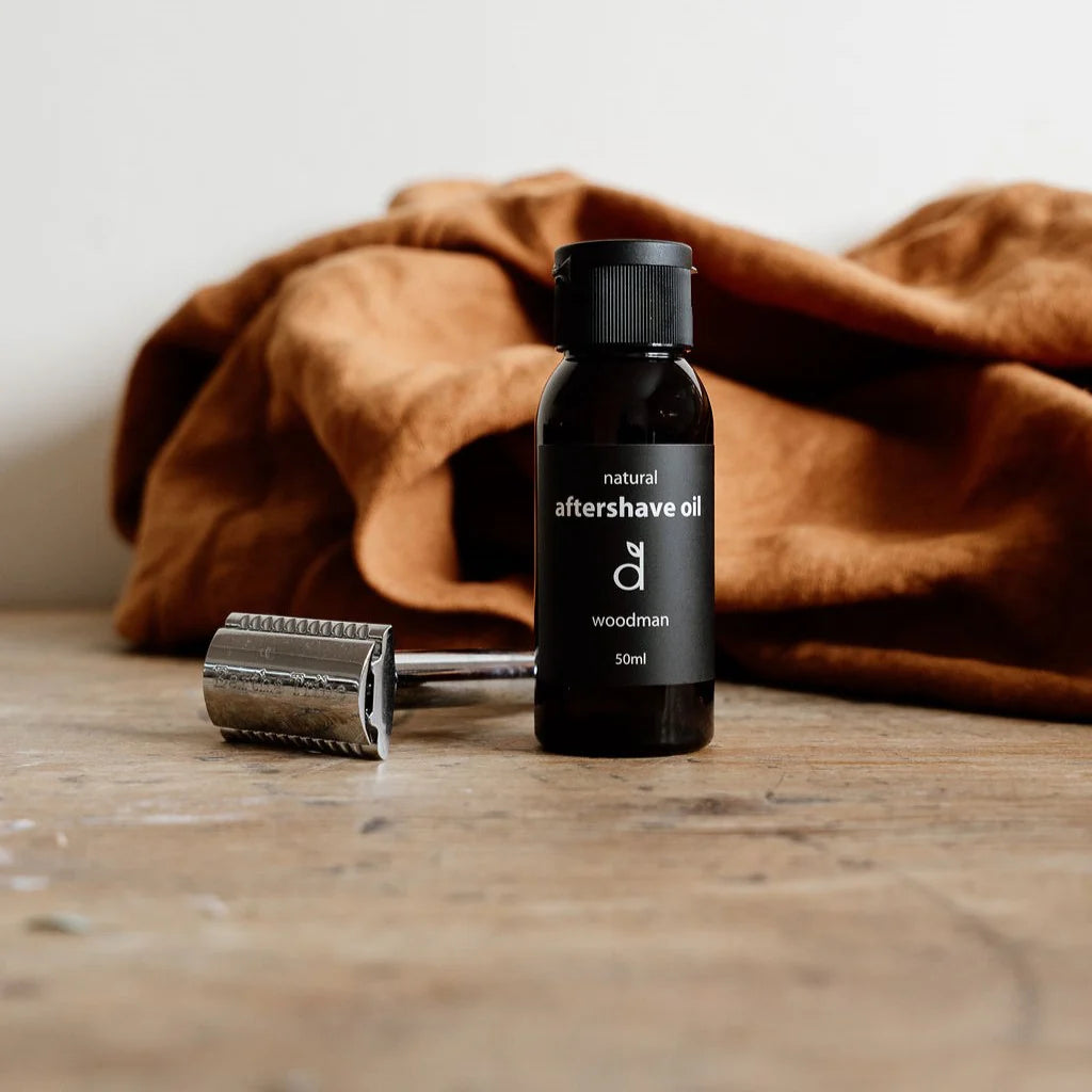 Dindi Naturals Aftershave Oil for Men - 50ml Natural Post Shave Soothing Oil with Woodman Scent - Perfect for Sensitive Skin & Razor Burn Relief After Shaving