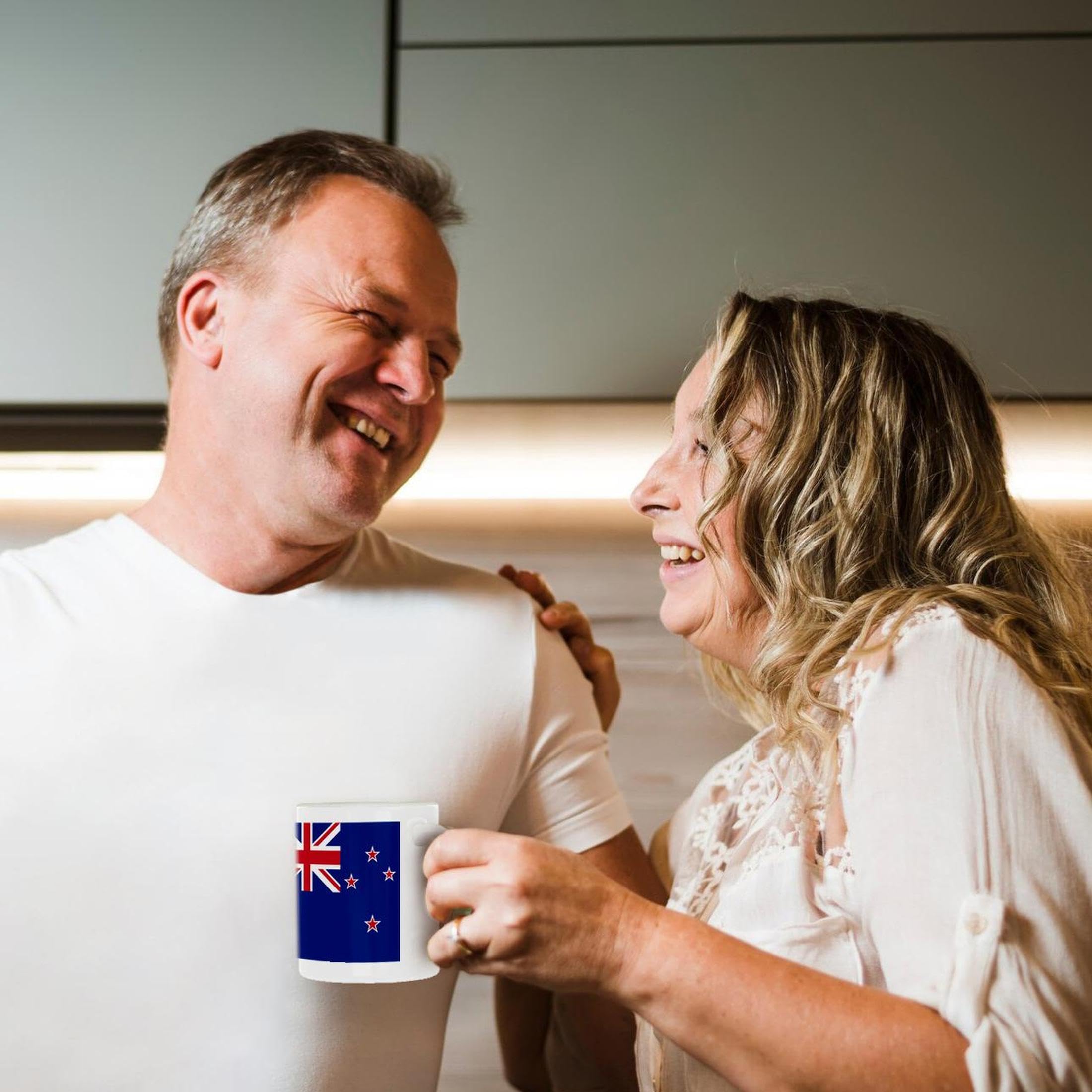 3D Printed New Zealand Flag Ceramic Coffee Mug - 15 oz Insulated Travel Cup for Office, Home & Outdoor Use