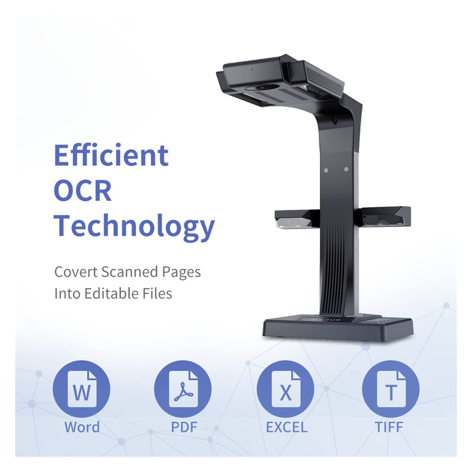 KOVOSCJ ET18 Pro A3 A4 Book & Document Scanner with OCR, WiFi - Convert to PDF/Searchable PDF/Word/TIFF - Compatible with Mac & Windows (Black, US Plug) - Perfect for Office, Library & Home Document Digitization