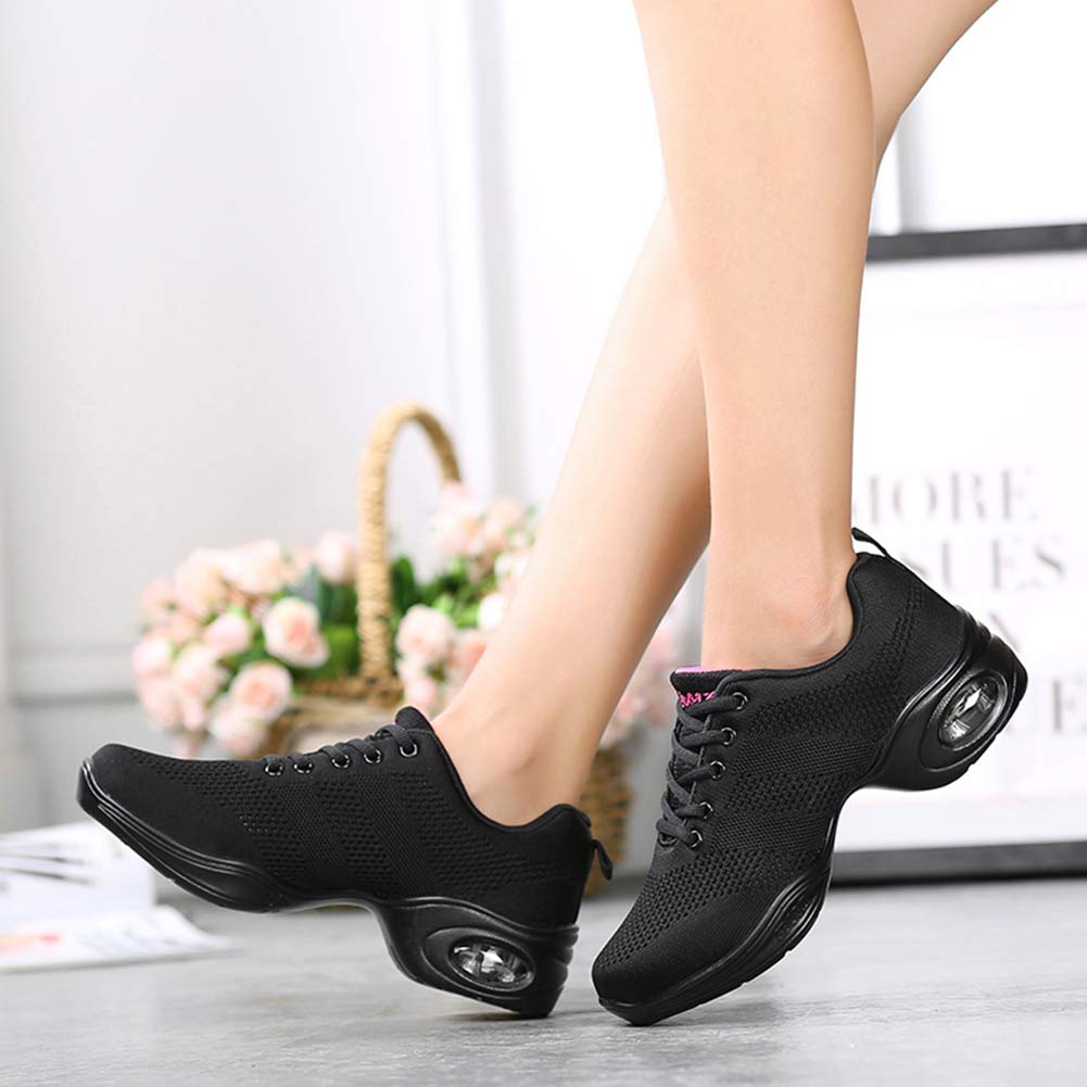 HROYL Women's Split Sole Dance Sneakers - Non-Slip Wear-Resistant Jazz Shoes for Fitness, Sports & Dance (Model 883-876) | Perfect for Jazz Classes, Dance Practice & Gym Workouts