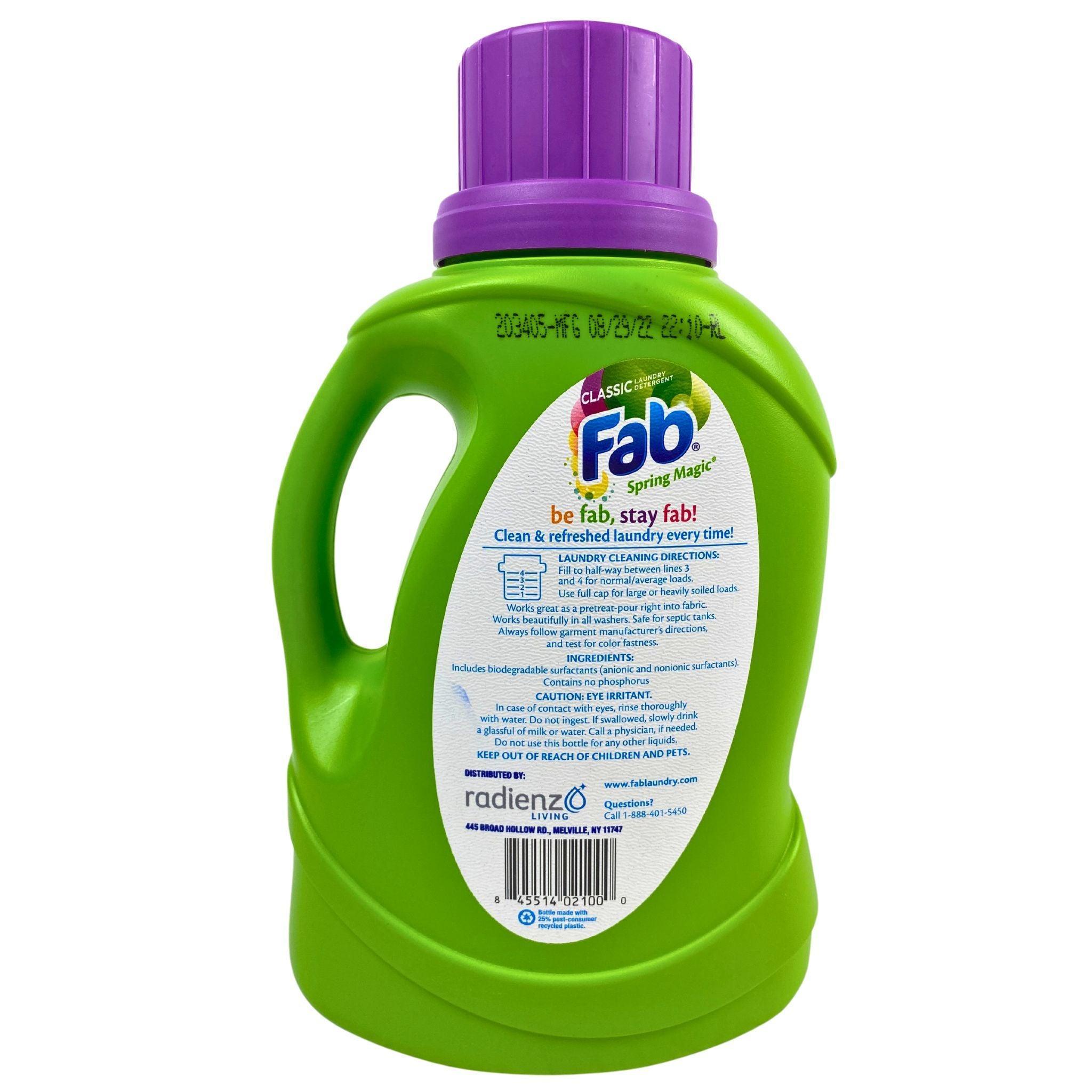 FAB Laundry Detergent 40OZ (9 Pack) - High Efficiency Liquid Laundry Soap for All Machines, Perfect for Large Families & Bulk Laundry Needs