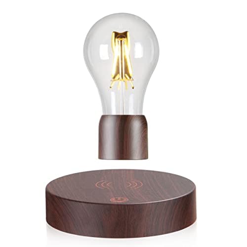 Levitating LED Light Bulb Table Lamp - Wireless Magnetic Levitation Rotating Desk Lamp for Home & Office Decor | Modern Night Light for Bedroom, Living Room & Workspace