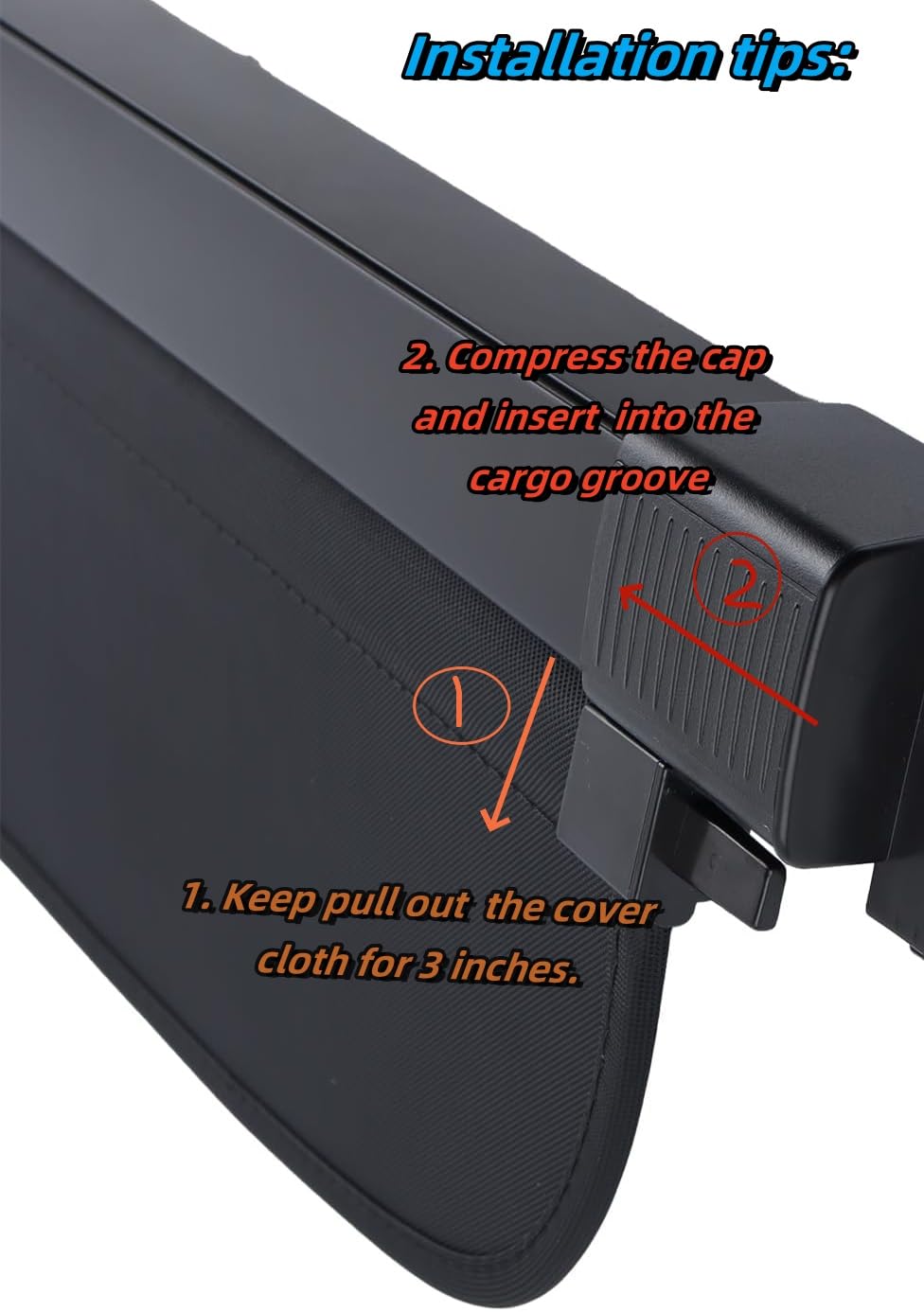 Retractable Cargo Cover for 2019-2023 Lincoln Nautilus & 2016-2018 MKX - Car Trunk Privacy Screen, Luggage Storage Tonneau Shade (Carbon Fiber Style) - Perfect for Road Trips, Grocery Hauling & Vehicle Security