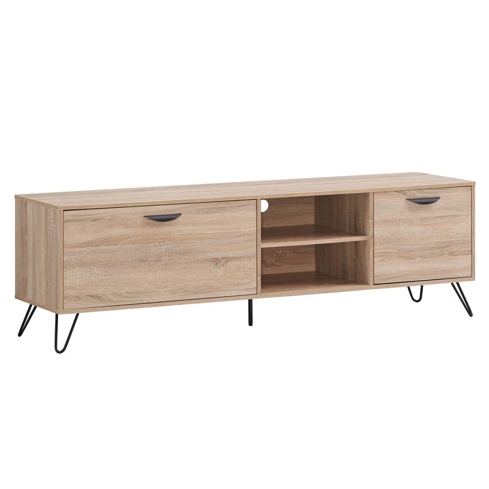 Cliff Classic Scandinavian TV Stand Entertainment Unit - Solid Oak Wood Media Console for Living Room, Bedroom & Home Theater
