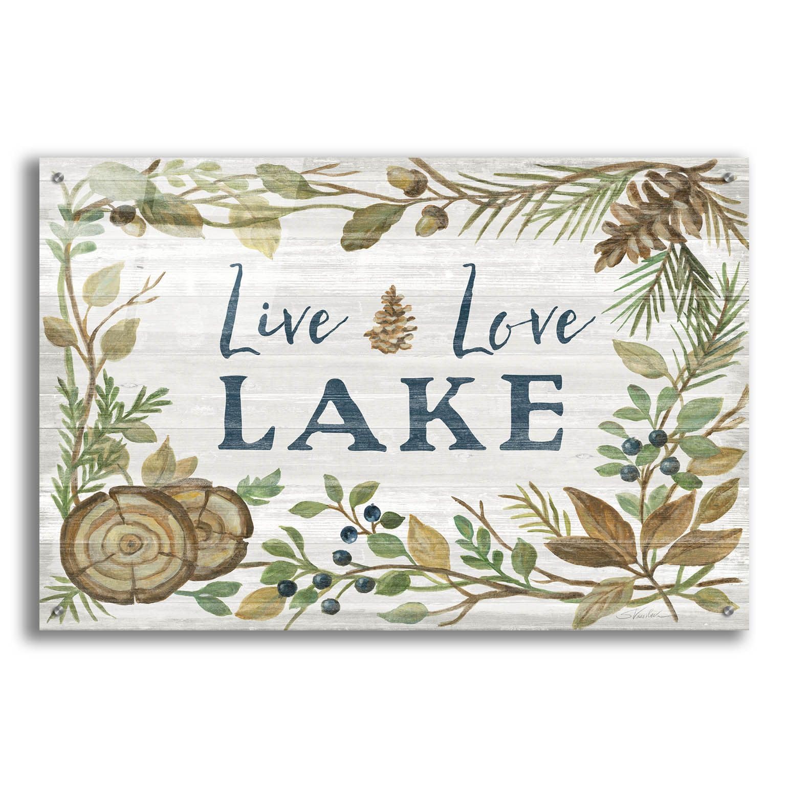Silvia Vassileva Lakeside Retreat III Acrylic Glass Wall Art - 36x24 Inches Modern Abstract Painting for Living Room, Bedroom & Office Decor