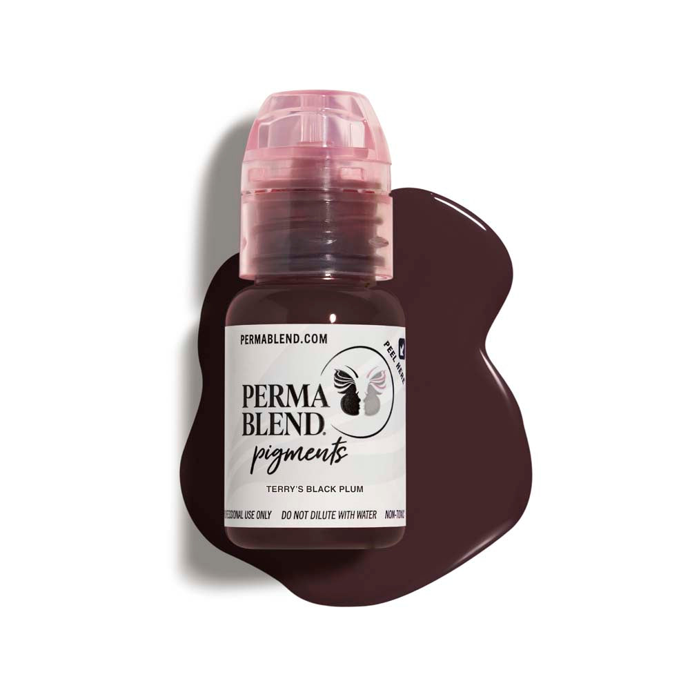 Perma Blend Terry's Black Plum Tattoo Pigment - Professional Tattoo Ink for Artists, Permanent Makeup & Cosmetic Tattooing | Ideal for Eyebrows, Eyeliner & Lip Blushing