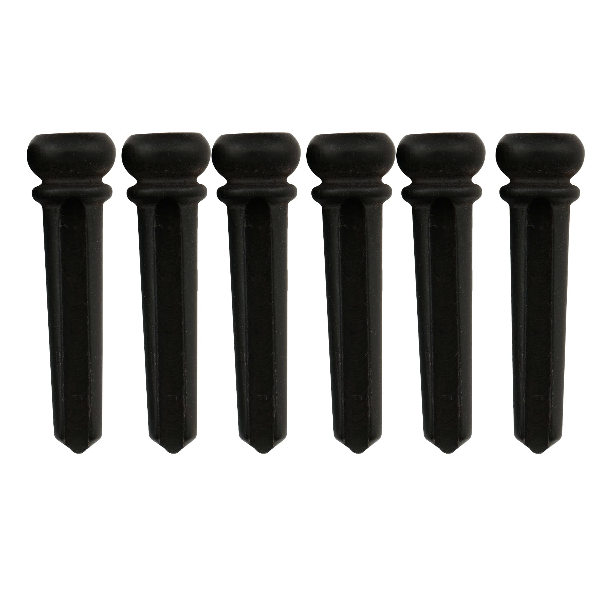 Musiclily Ebony Acoustic Guitar Bridge Pins & End Pins Set - 6-Pack for Taylor Martin Folk Guitar Replacement - 4mm Pearl Shell Dot Black - Perfect for Guitar Maintenance & Upgrades