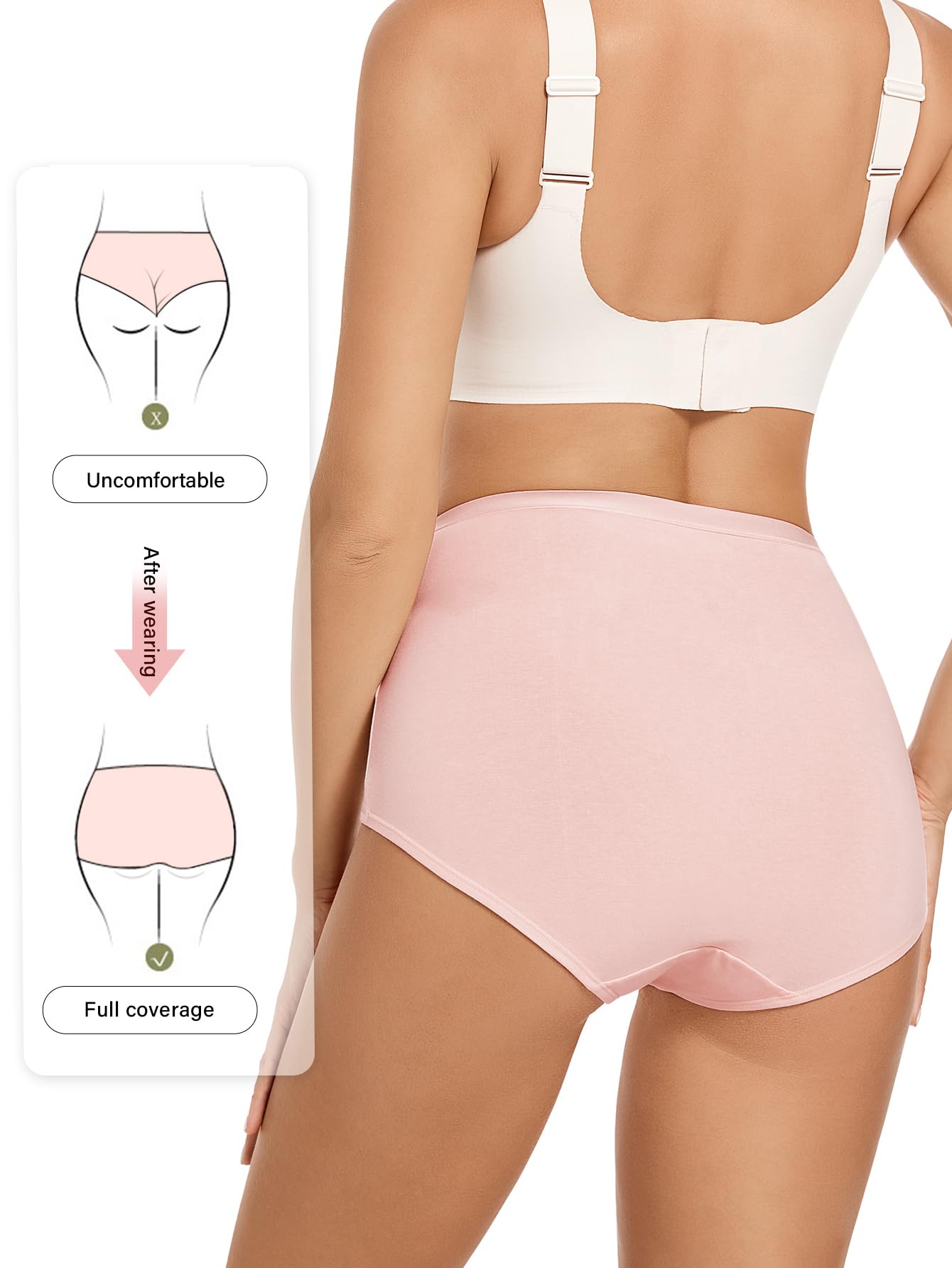 MEIYATING Women's High Waisted Underwear - Tummy Control Panties for Postpartum & Everyday Wear - Comfortable Shaping Briefs Multipack (3/5 Pack) - Perfect for Maternity, Workout & Daily Use