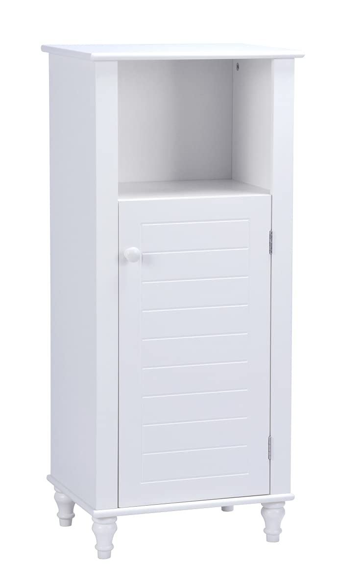 A&E Bath Axil IV Side Cabinet - White Bathroom Storage Organizer for Towels & Toiletries | Perfect for Small Spaces & Modern Bathroom Decor