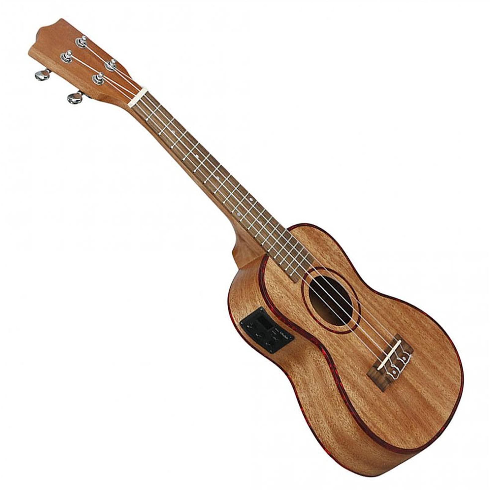 24 Inch Professional Electroacoustic Ukulele with Abalone Shell Edge - 18 Fret 4-String Hawaiian Guitar with Built-in EQ Pickup - Perfect for Concert, Stage Performance & Home Practice