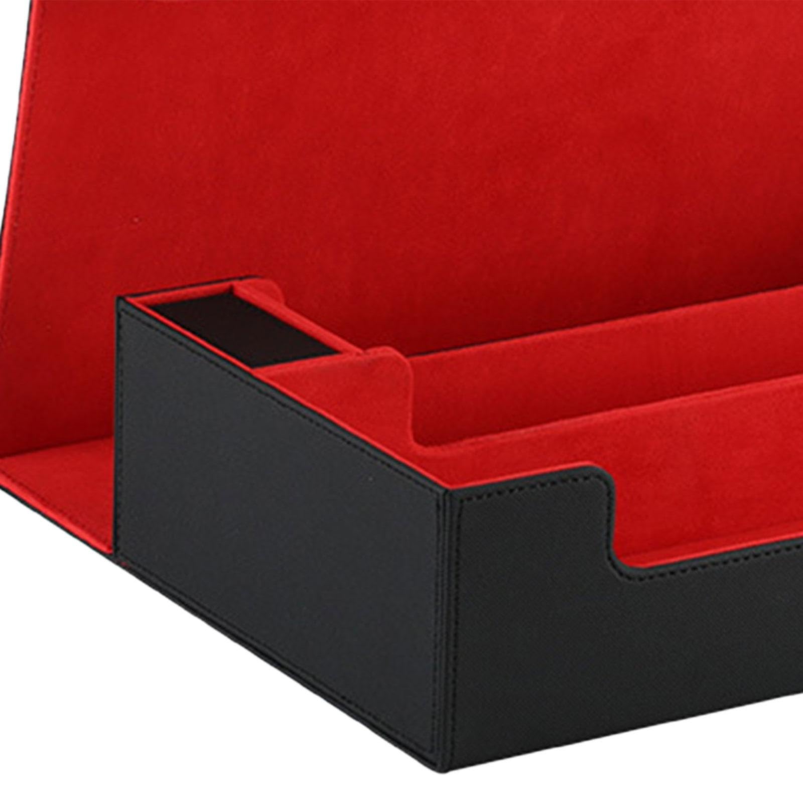 MERIGLARE Card Deck Box - Premium Sleeved Cards Holder for 600+ Collectible Cards | Durable Game Card Organizer & Sports Card Storage Case (Black/Red) - Perfect for MTG, Pokémon, Yu-Gi-Oh! & Trading Card Collectors