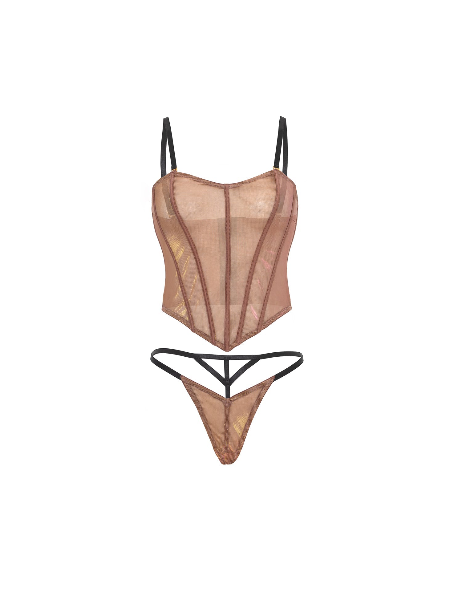 Nova Iridescent Bustier Bra Set - Sexy Sheer Lingerie for Women, Plus Size Support, Comfortable & Stylish - Perfect for Date Night, Bridal, Boudoir Photography