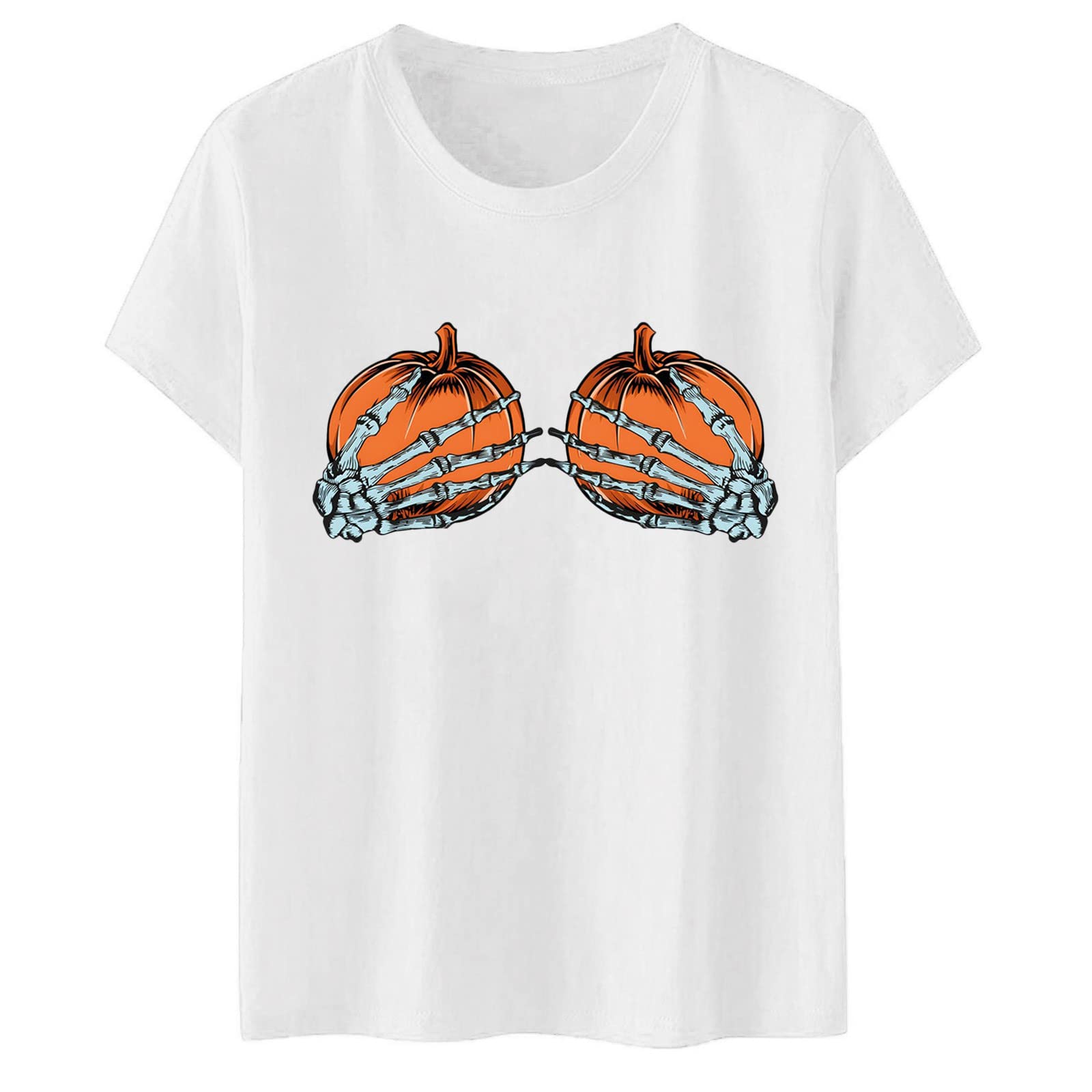 XINSHIDE Women's Halloween Print Short Sleeve T-Shirt - Comfortable O-Neck Blouse & Thermal Tee for Women - Perfect for Halloween Parties, Casual Wear & Everyday Outfits