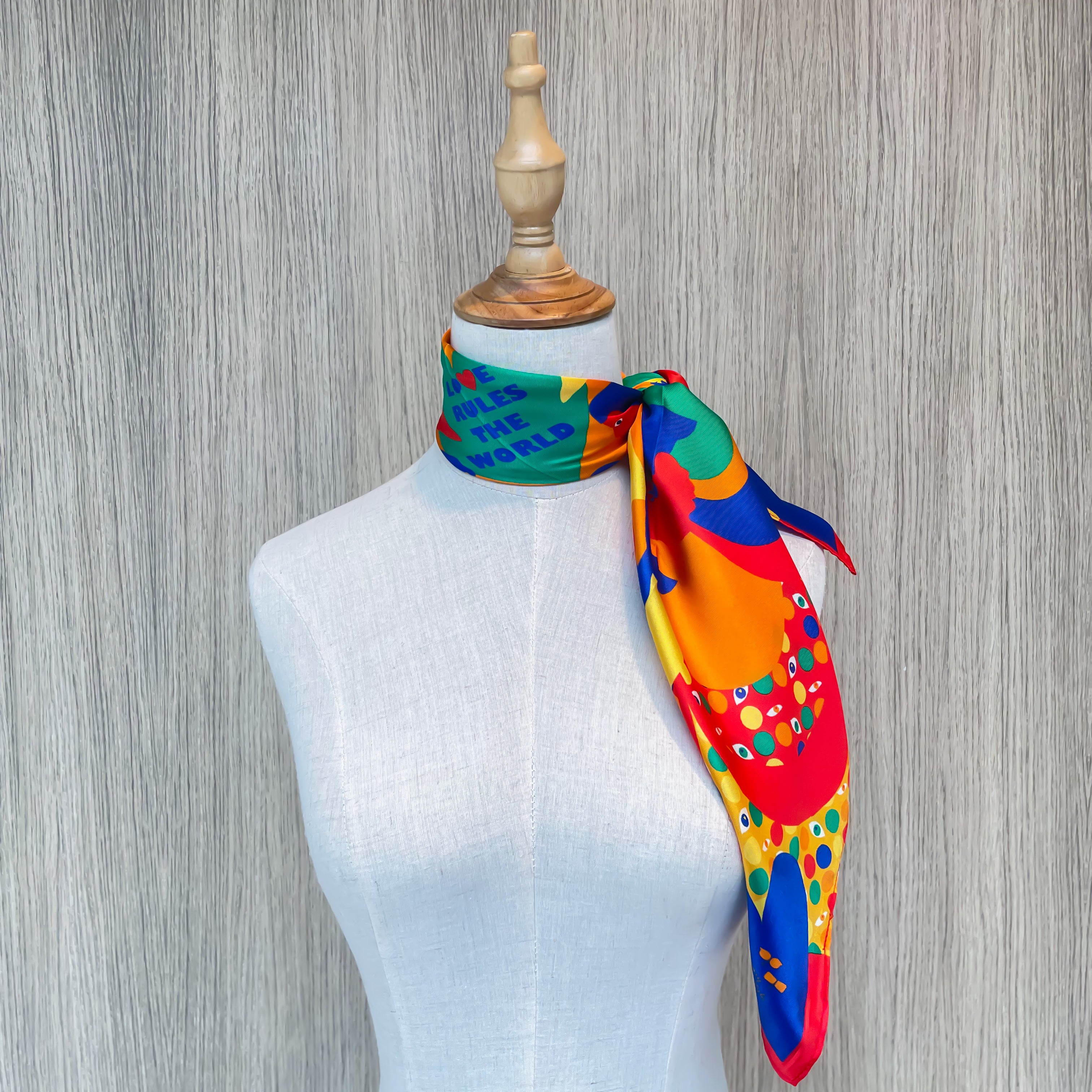 Love Rules the World 100% Pure Silk Scarf - Elegant Fashion Accessory for Women, Perfect for Weddings, Parties & Special Occasions