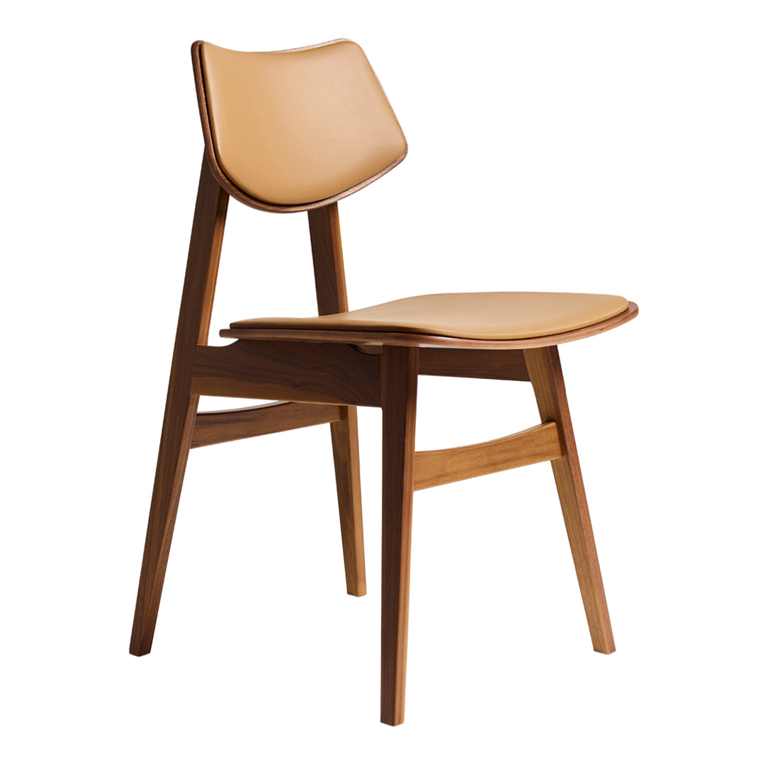 Vintage 1960 Wooden Side Chair with Upholstered Seat & Back - Mid-Century Modern Dining Room, Living Room, or Office Furniture