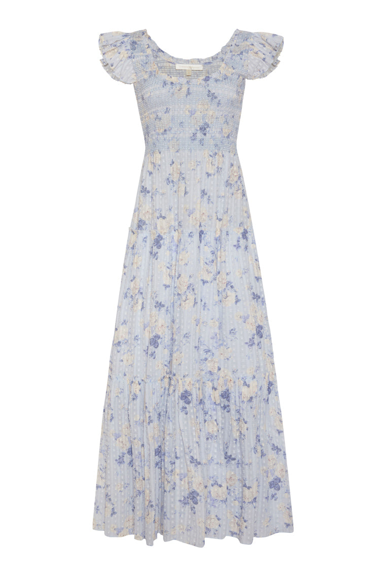 Chessie Floral Print Cotton Maxi Dress for Women - Summer Boho Beach Dress for Vacation, Date Night & Casual Wear